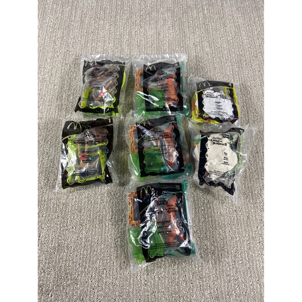 McDonalds The Jungle Book 2 Happy Meal Toys Lot 7 Mowgli Kaa Shere Khan Prizes